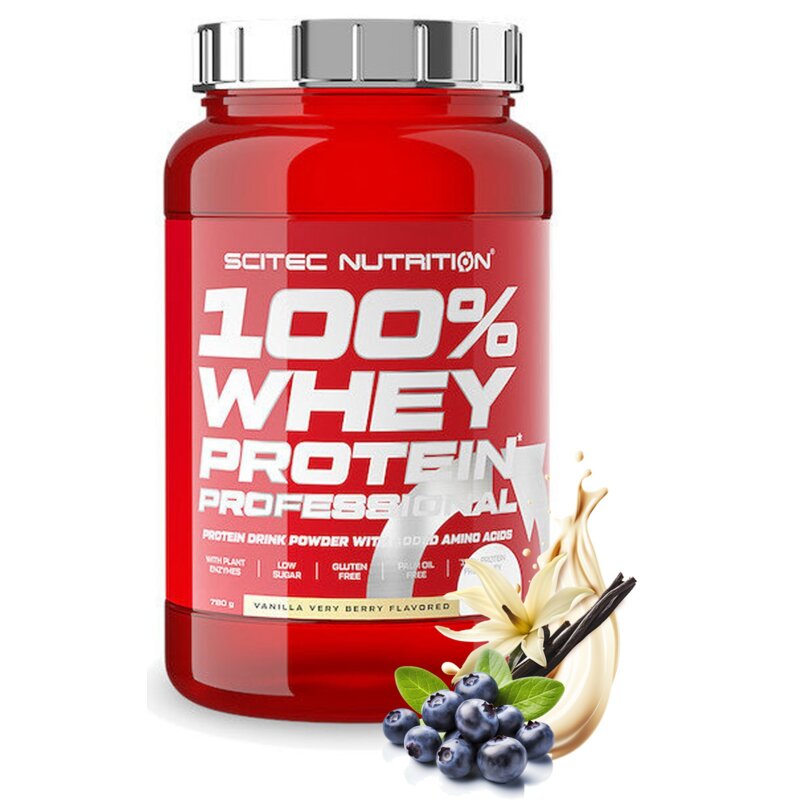 Odżywka białkowa SCITEC NUTRITION 100% Whey Protein Professional Wanilia z jagodą (780 g)