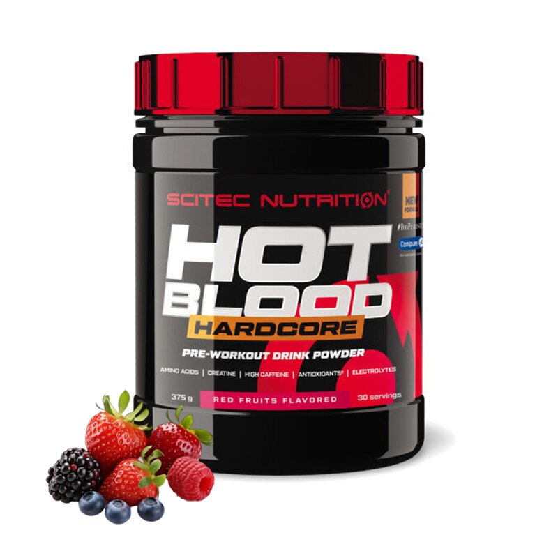 Przedtreningówka SCITEC NUTRITION Hot Blood Hardcore Czerwone owoce (375 g)