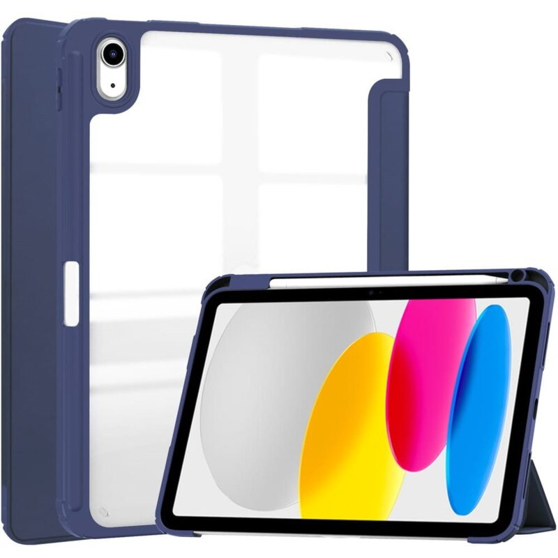Bizon Case Tab Clear Matt z klapką do iPad 11 gen. 2025 / 10 gen. 2022 Granatowy