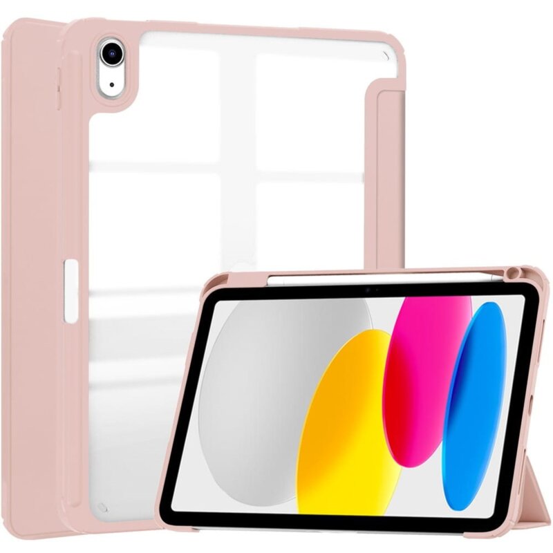 Bizon Case Tab Clear Matt z klapką do iPad 11 gen. 2025 / 10 gen. 2022 Różowozłoty