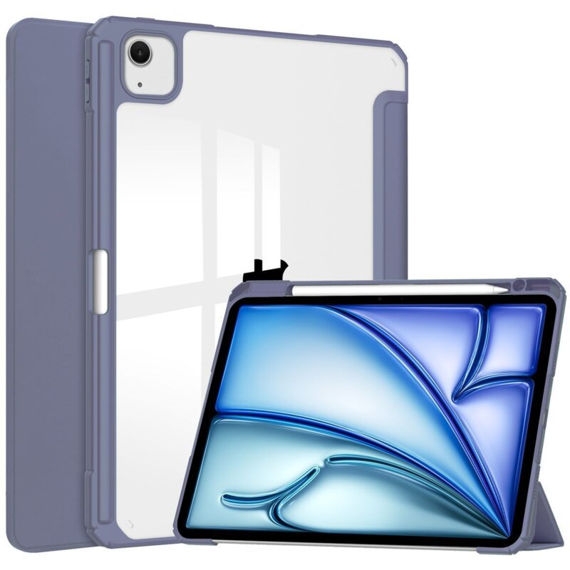 Bizon Case Tab Clear Matt z klapką do iPad Air 13 2025 / 2024 Lawendowy