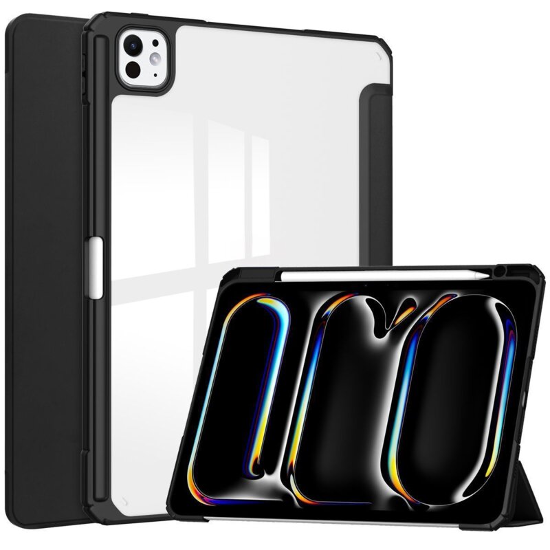 Bizon Case Tab Clear Matt z klapką do iPad Pro 11" 2025 / 2024 Czarny
