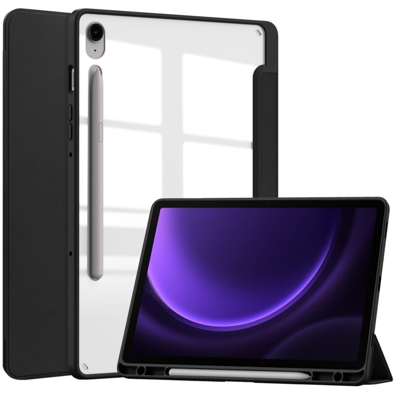 Etui na Galaxy Tab S10 FE / S10 Lite / S9 / S9 FE BIZON Tab Clear Matt Czarny