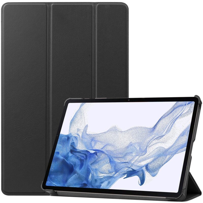 Bizon Case Tab Croc z klapką do Galaxy Tab S10 Lite / S9 Czarny
