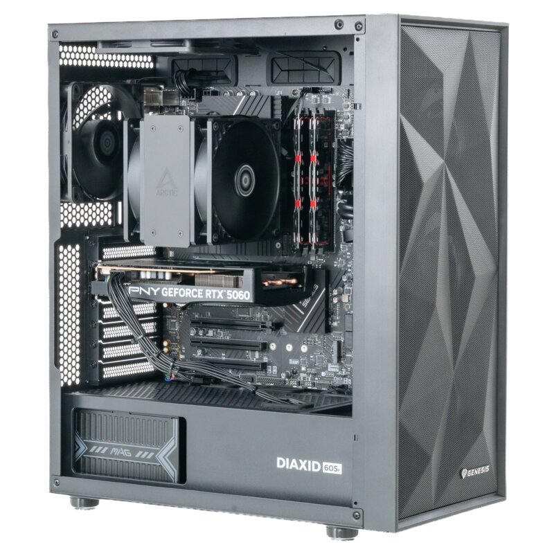 Komputer MAD DOG GENESIS-I07WB32WH i5-14400F 32GB RAM 1TB SSD GeForce RTX5060 DLSS 4.5 Wi-Fi Windows 11 Home