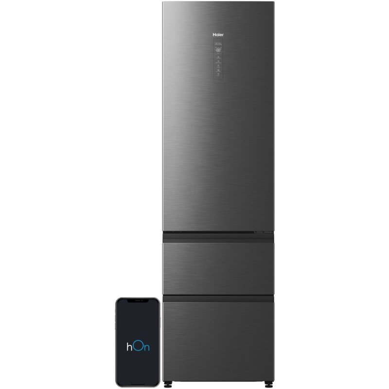 Lodówka HAIER 3D 70 Series 7 HTW7620ANMPD No Frost 205cm Ciemny inox