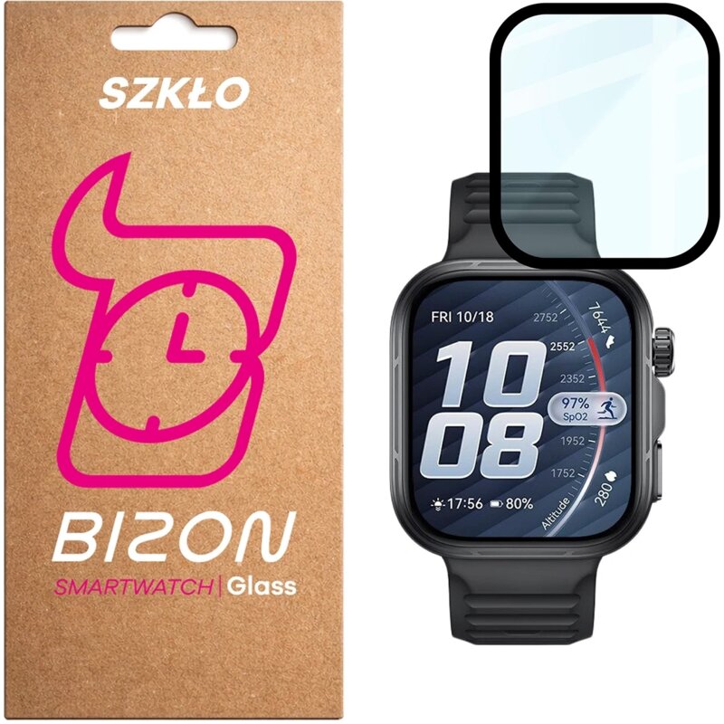 Szkło hybrydowe BIZON Glass Watch Edge Hybrid do Huawei Watch Fit 5 Pro Czarny