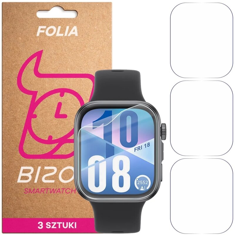Folia hydrożelowa BIZON Watch Film HydroFlex do Huawei Watch Fit 4 (3 szt.)