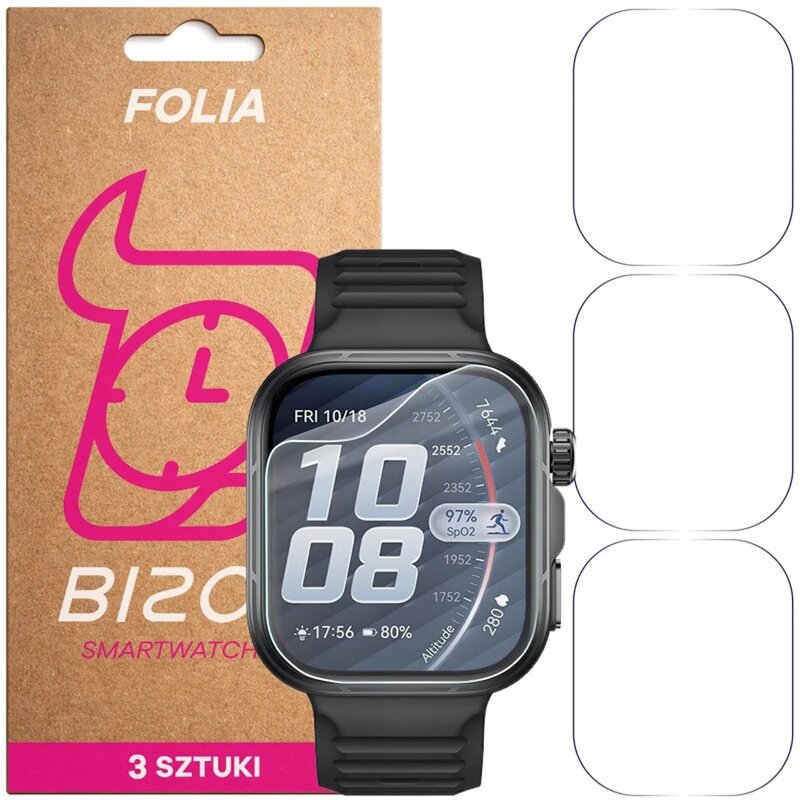 Folia hydrożelowa BIZON Watch Film HydroFlex do Huawei Watch Fit 5 Pro (3 szt.)