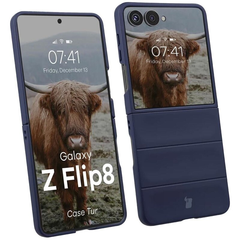 Etui BIZON Case Tur do Samsung Galaxy Z Flip 8 Granatowy