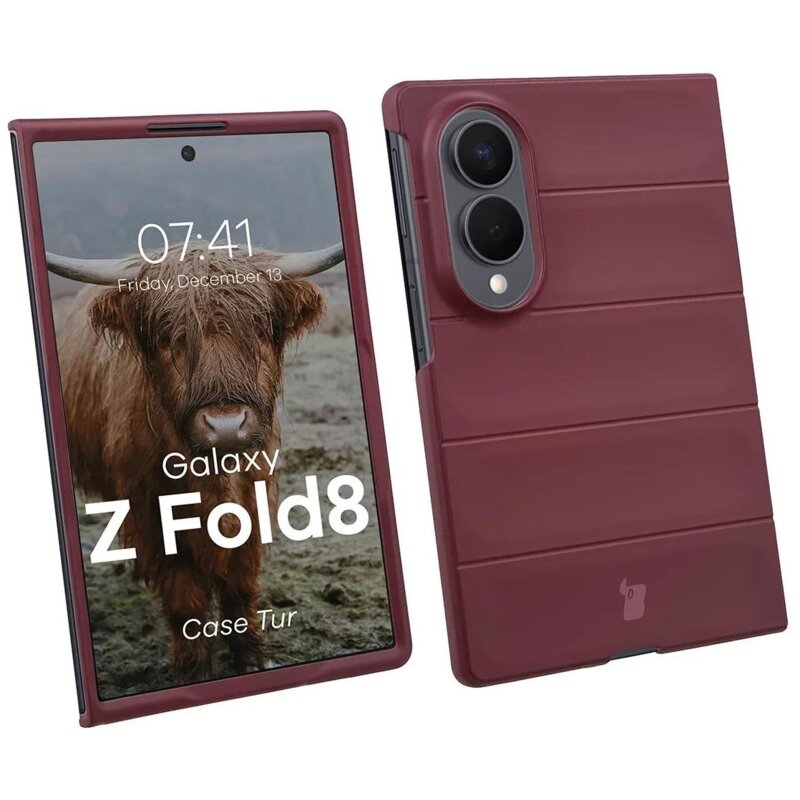 Etui BIZON Case Tur do Samsung Galaxy Z Fold 8 Burgundowy