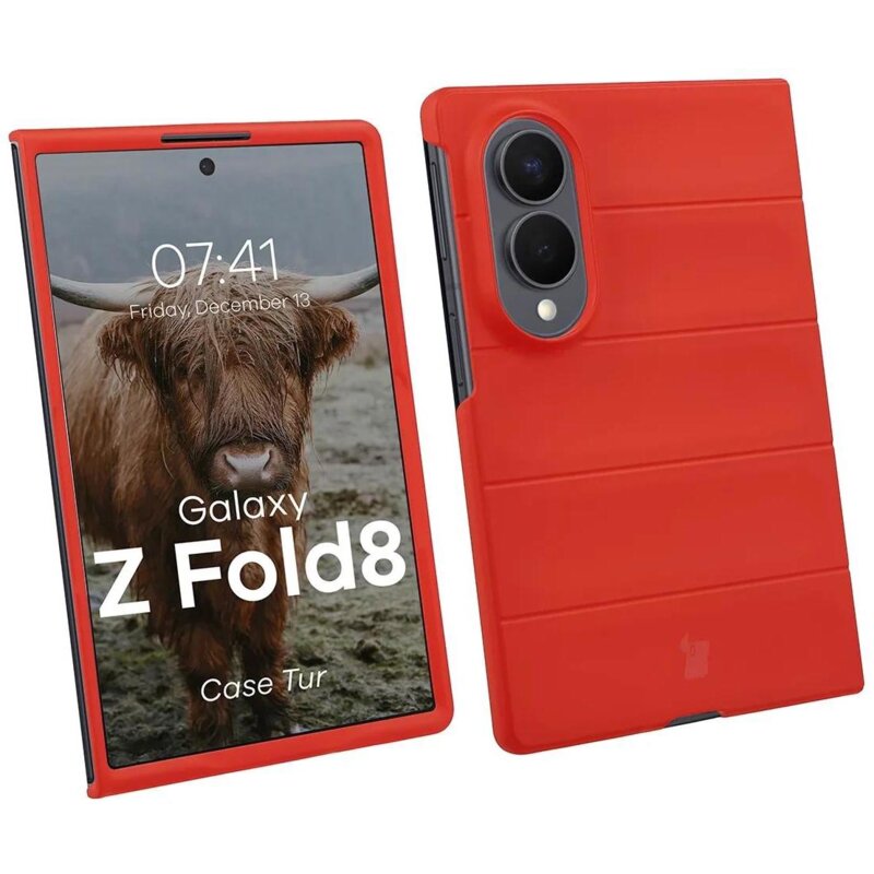 Etui BIZON Case Tur do Samsung Galaxy Z Fold 8 Czerwony