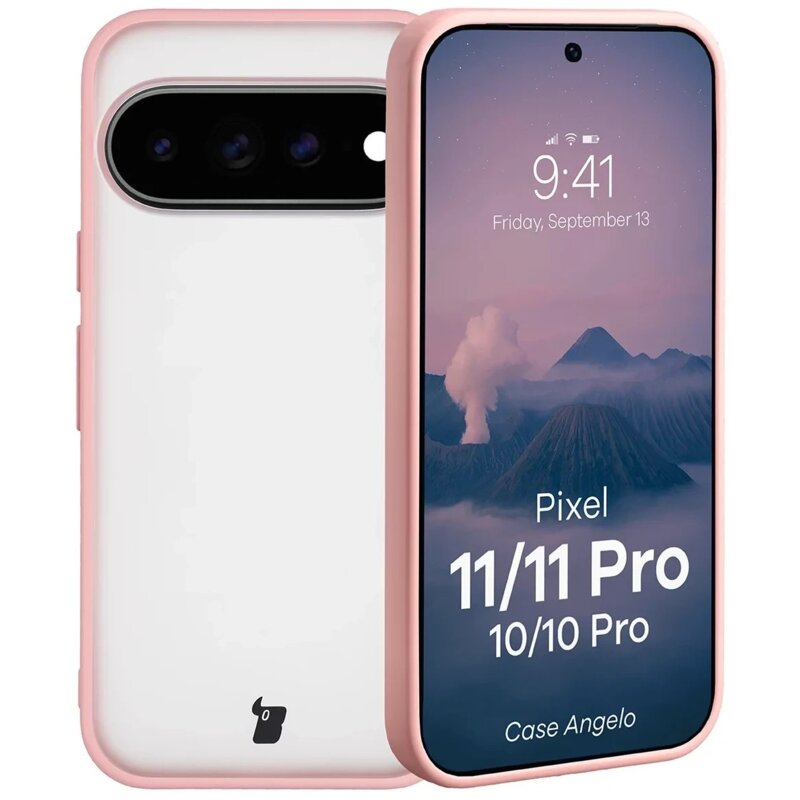 Etui BIZON Case Angelo Google Pixel 11/11 Pro/10/10 Pro Przezroczysto-różowy