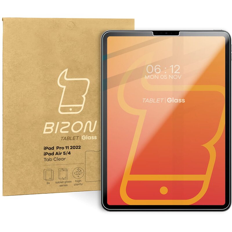 Szkło hartowane BIZON Glass Tab Clear Duo do Apple iPad Pro 11 4/3/2/1 gen., iPad Air 6/5/4 gen. (2 szt.)