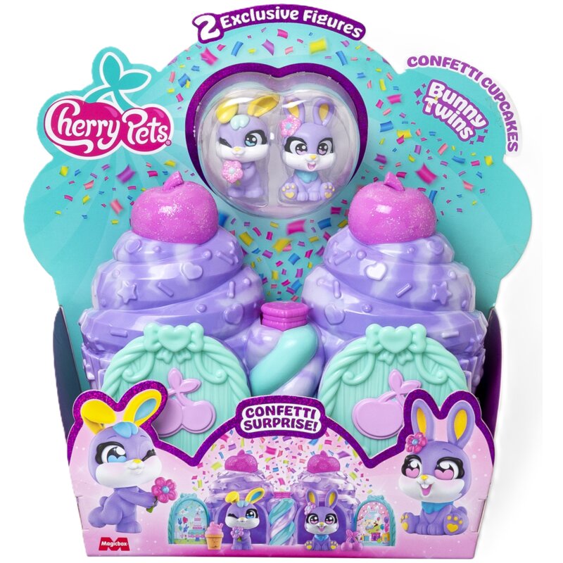 Zestaw figurek MAGIC BOX Cherry Pets Confetti Cupcakes Bunni Twins PCPSP108IN31