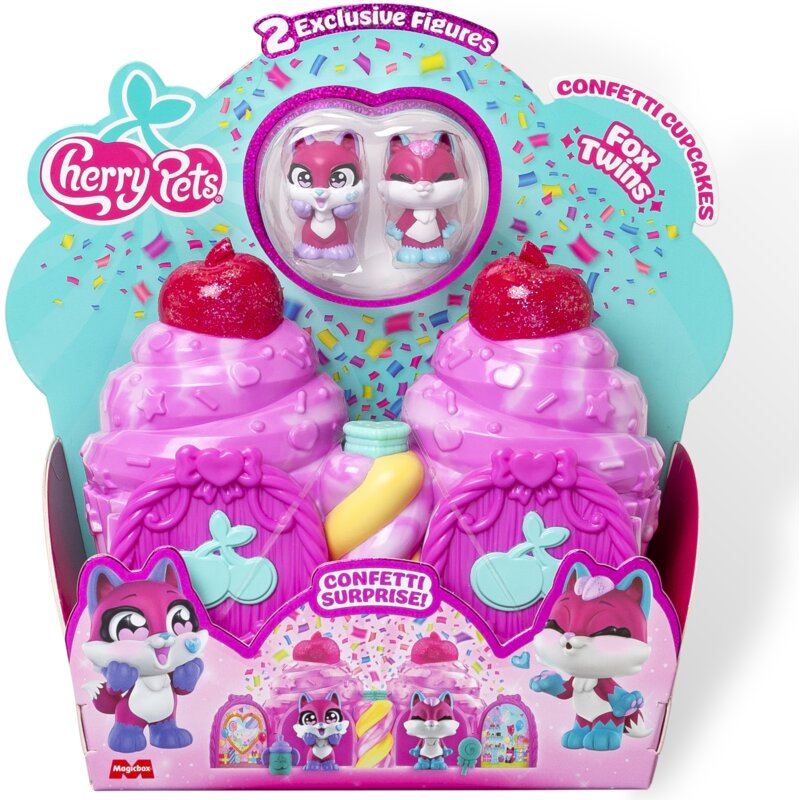 Zestaw figurek MAGIC BOX Cherry Pets Confetti Cupcakes Fox Twins PCPSP108IN32