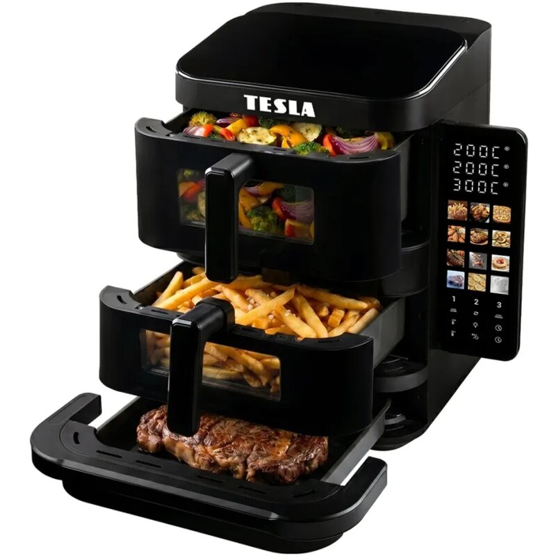 Air Fryer Frytkownica beztłuszczowa TESLA AirCook TrioZone Q636 XXL 14.5l z funkcją piekarnika