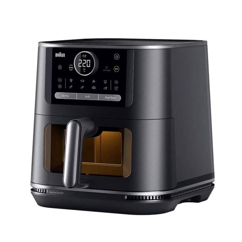 Air Fryer Frytkownica beztłuszczowa BRAUN MultiFry 7 HF7076BK 8l z okienkiem do obserwacji postępów gotowania