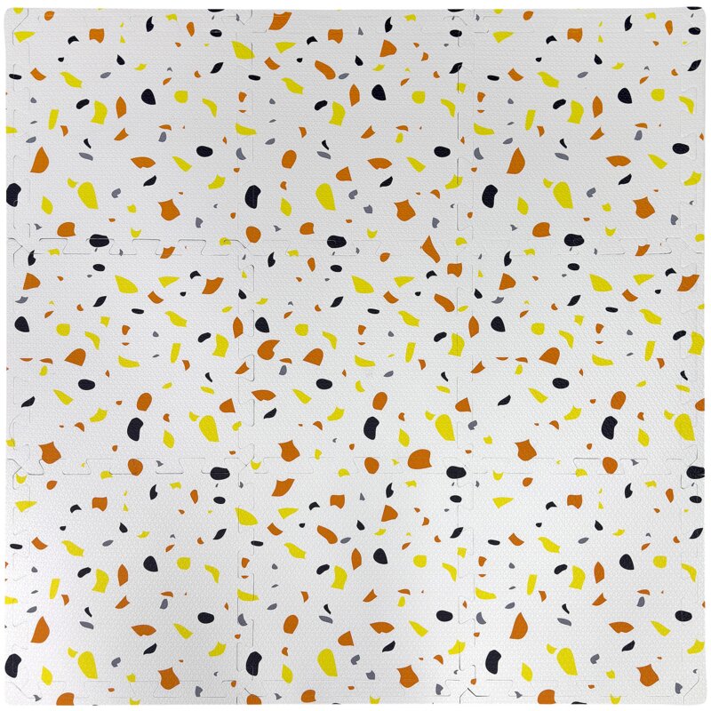 Mata piankowa HUMBI Puzzle Kolorowe plamiaki i cętki 0014 90 x 90 cm (9 elementów)