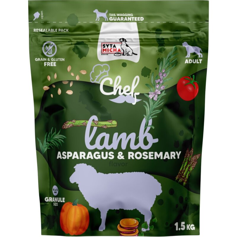 Karma sucha dla psa SYTA MICHA Chef Premium Jagnięcina Szparagi 1.5kg