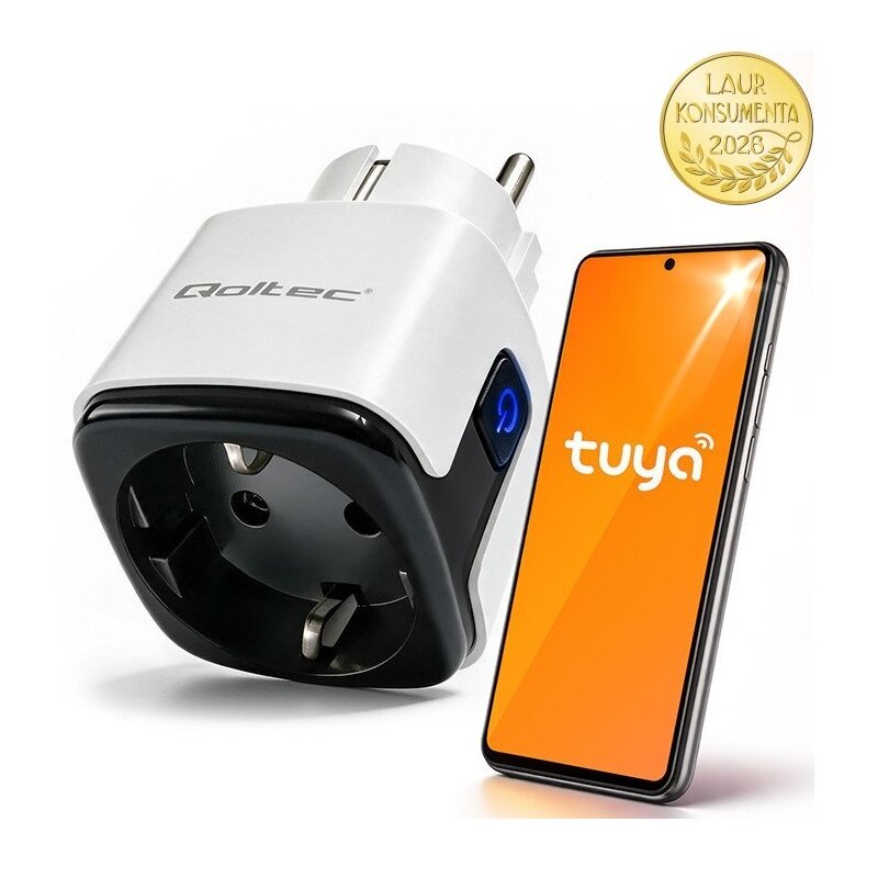 Qoltec Inteligentne gniazdko Wi-Fi 16A | timer | watomierz | Tuya