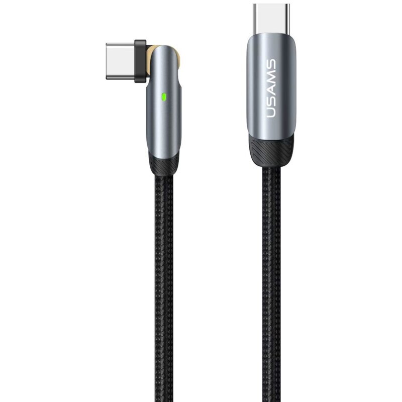 Kabel kątowy USB-C - USB-C USAMS SJ820 100W 1 m Czarny