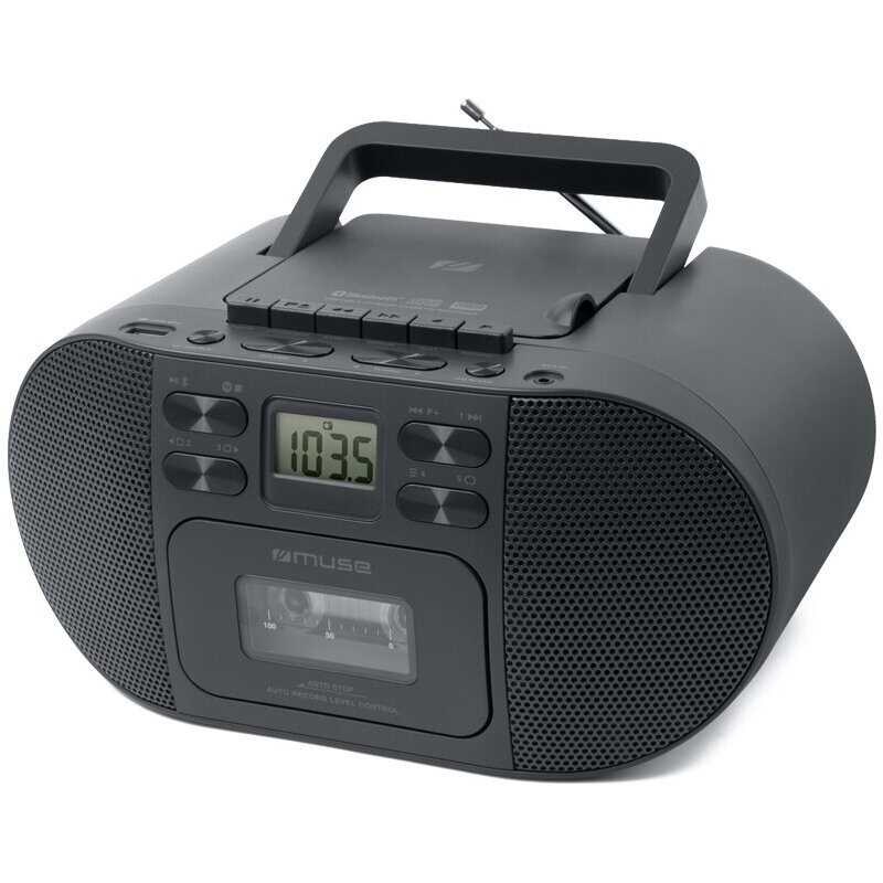 Radioodtwarzacz / Boombox MUSE M-188 RDC Czarny, Odtw. CD, CD-R, CD-RW, Tuner FM, Bluetooth, Zasilanie Bateryjno-sieciowe