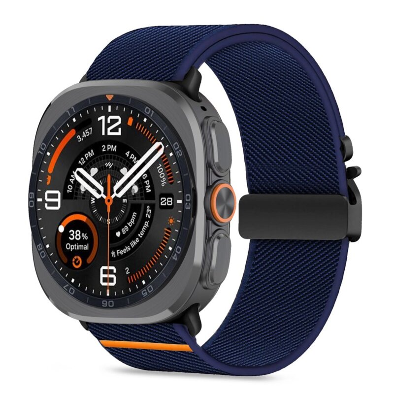 Pasek TECH-PROTECT Nylon Clasp do Samsung Galaxy Watch Ultra 1/2 2024-2026 do koperty 47mm Granatowy