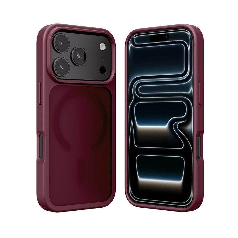 Etui CRONG Hybrid Matte Magnetic MagSafe do Apple iPhone 17 Pro Max Burgundowy