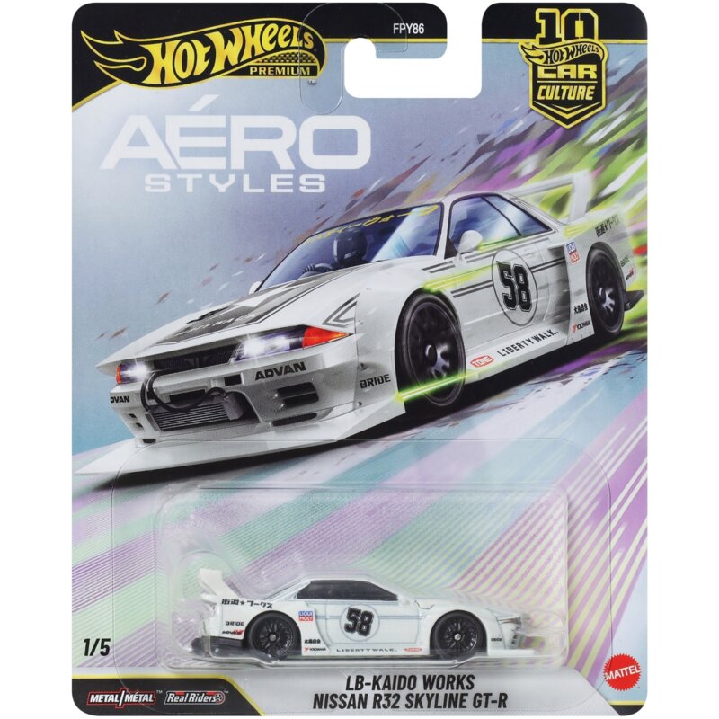 Samochód Hot Wheels Premium Kultowe Auta Future LB-Kaido Works Nissan R32 Skyline GT-R JKF05