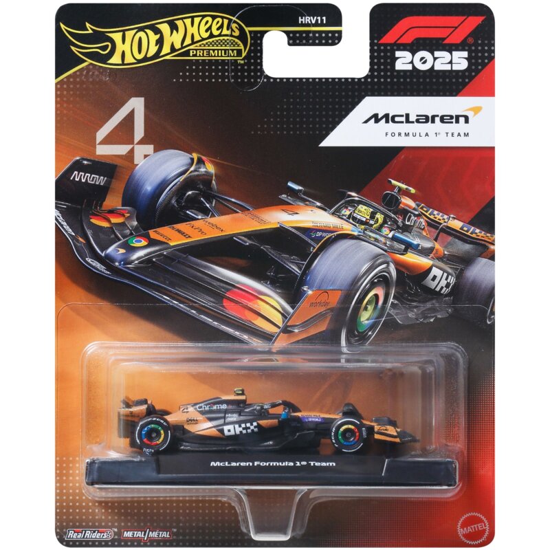 Samochód Hot Wheels Premium Formuła 1 Bolid F1 McLaren – Lando Norris #4 JKD88