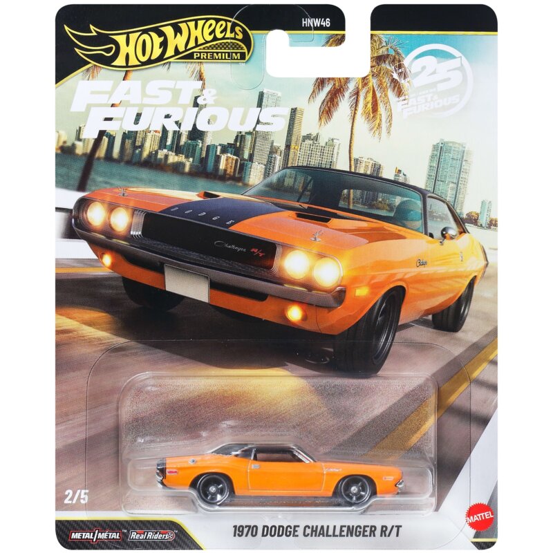 Samochód Hot Wheels Premium Szybcy i wściekli 1970 Dodge Challenger F2 JHW64