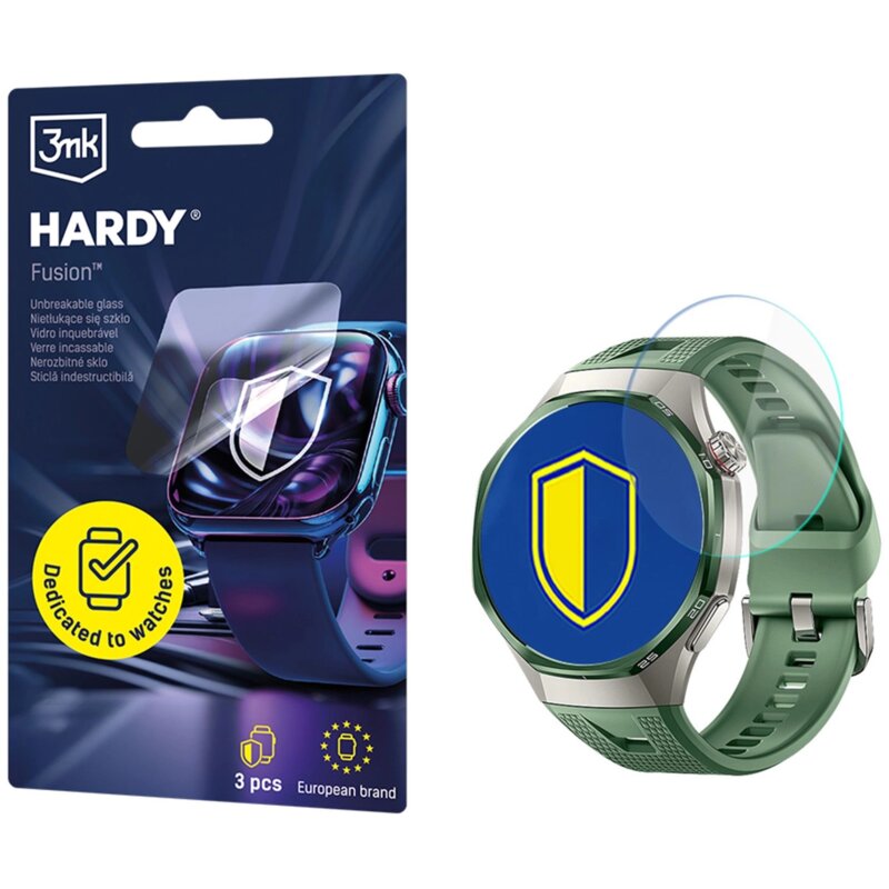 Szkło hybrydowe 3MK Hardy Fusion Watch Protection do Huawei Watch GT 7 Pro 46mm (3 szt.)
