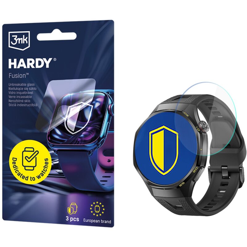 Szkło hybrydowe 3MK Hardy Fusion Watch Protection do Huawei Watch GT 7 41mm (3 szt.)