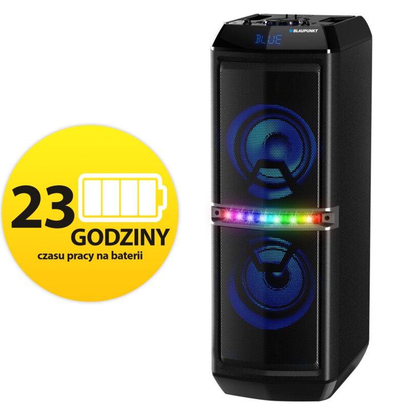 Power Audio BLAUPUNKT PS05.2DB, 60W, Bluetooth, Bateria 23 godziny, Bezprzewodowy mikrofon w zestawie, Wejście USB