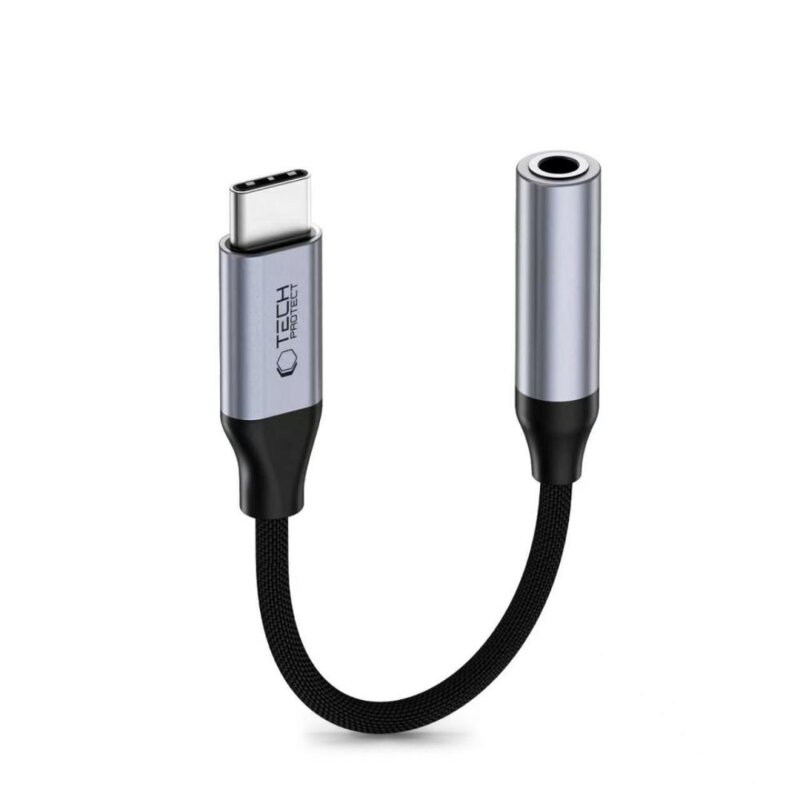 Adapter USB-C - Jack 3.5mm TECH-PROTECT UltraBoost Szary