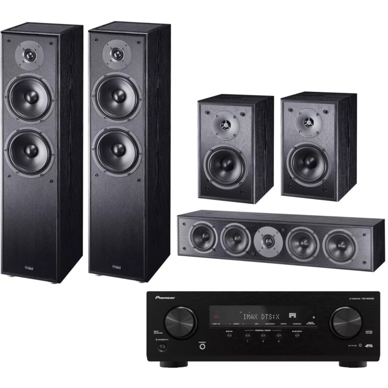 Zestaw Kina Domowego PIONEER VSX-835DAB Czarny + Kolumny Głośnikowe MAGNAT MONITOR S80ATM/S10B/S14C Czarny