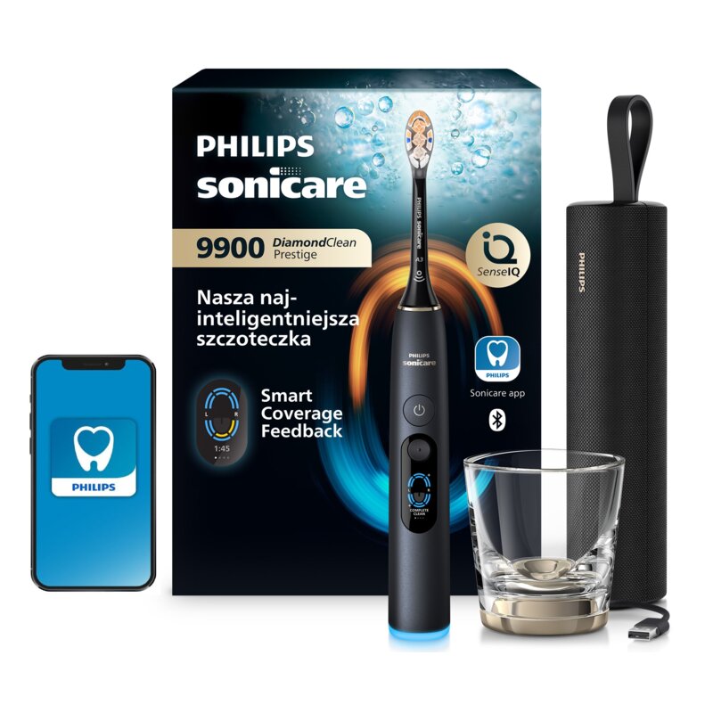 Szczoteczka soniczna PHILIPS SONICARE DiamondClean 9900 Prestige HX9813 Czarny
