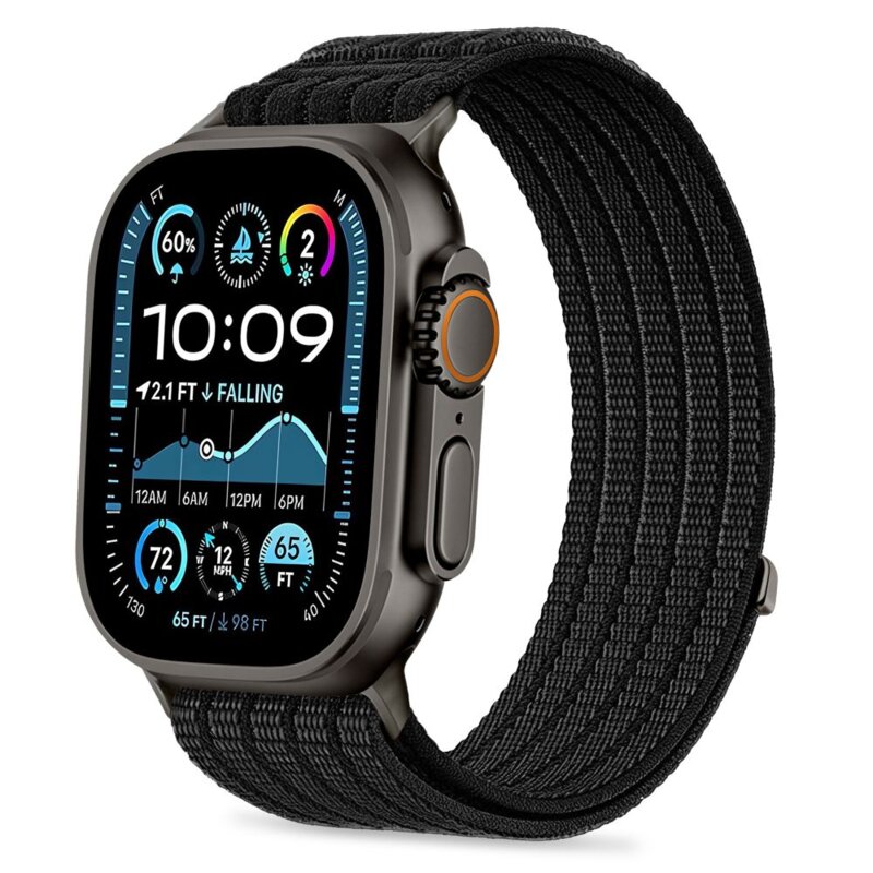 Pasek TECH-PROTECT Nylon Sport Apple Watch 8/9/10/11/12/Se/Ultra do koperty 44/45/46/49 mm Czarny