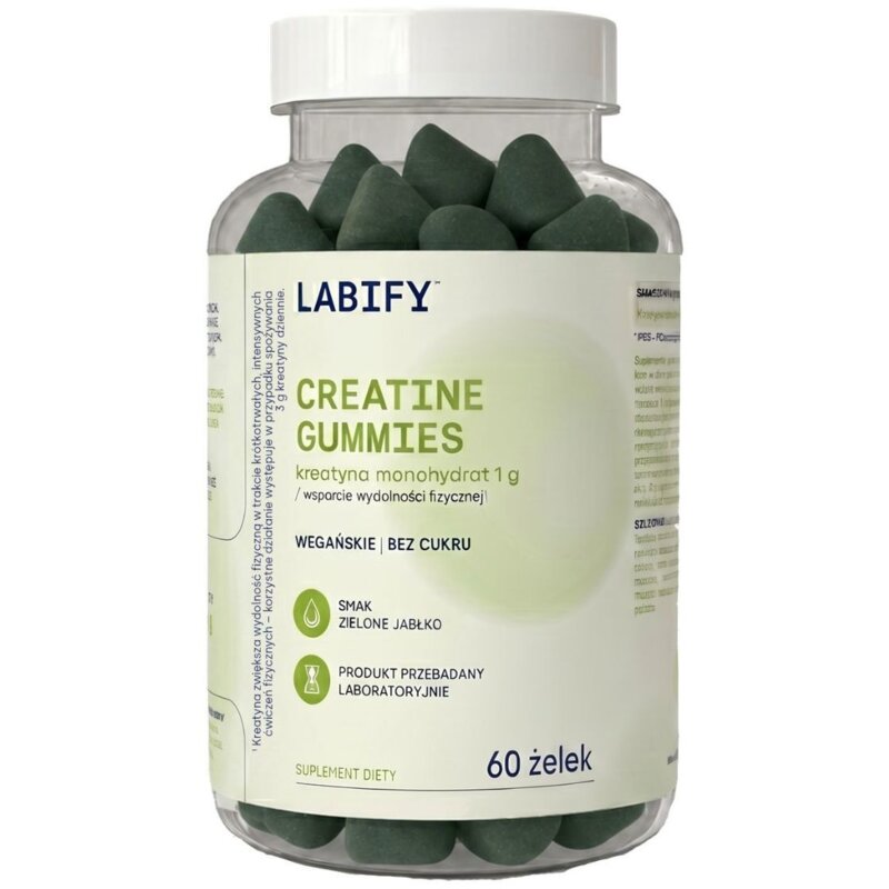 Monohydrat kreatyny LABIFY Zielone jabłko (60 żelek)
