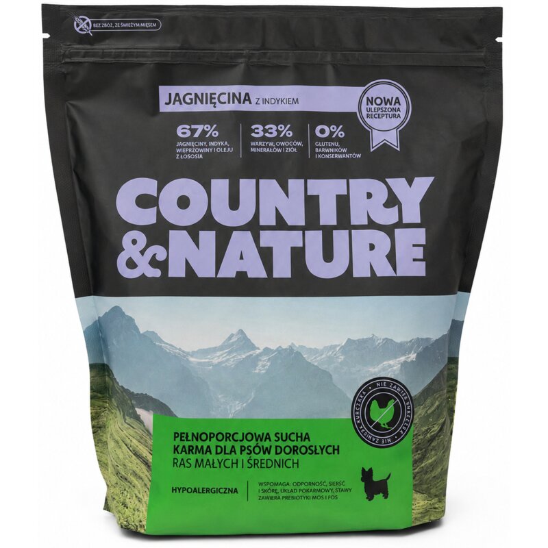 Karma dla psa COUNTRY & NATURE Adult All Breeds Jagnięcina z indykiem 2 kg