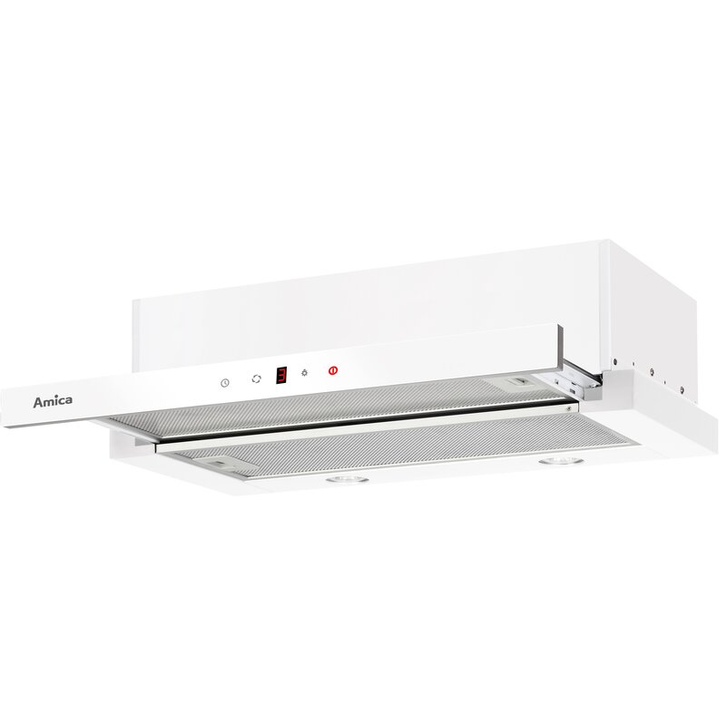 Okap AMICA OTP6641WG Białe szkło 389m3/h 65dB klasa C Timer