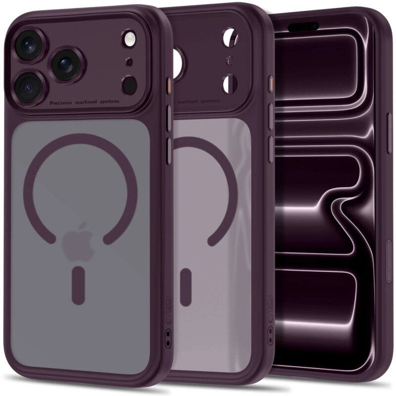 Etui TECH-PROTECT MagPeak MagSafe CC do Apple iPhone 17 Pro Max/18 Pro Max Ciemna wiśnia matowy