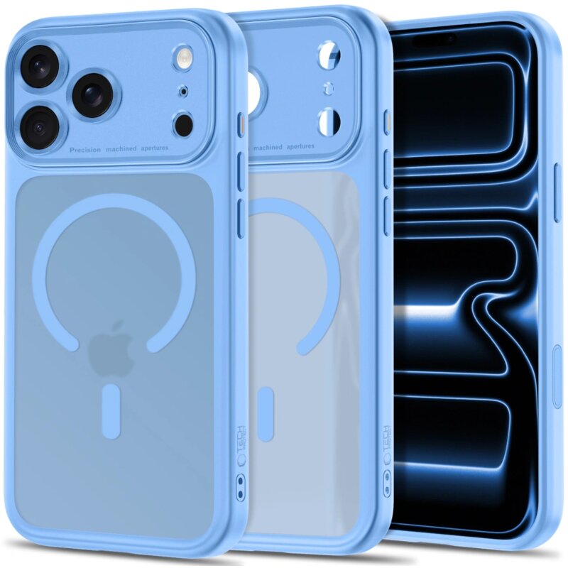 Etui TECH-PROTECT MagPeak MagSafe CC do Apple iPhone 17 Pro Max/18 Pro Max Jasnoniebieski matowy
