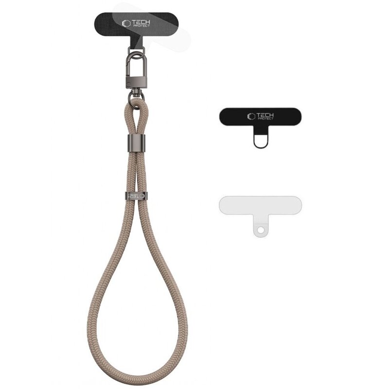 Smycz do telefonu TECH-PROTECT C11S Rope Wrist Strap Beżowy