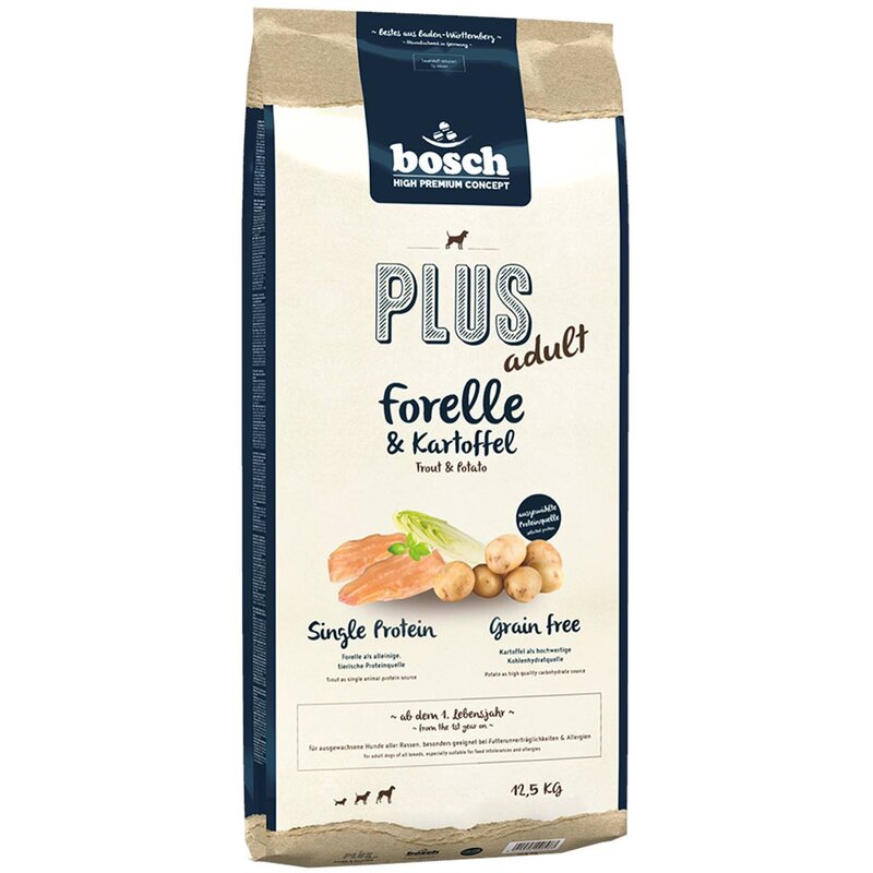 Karma dla psa BOSCH Plus Adult PstrÄ g z ziemniakami 12.5 kg