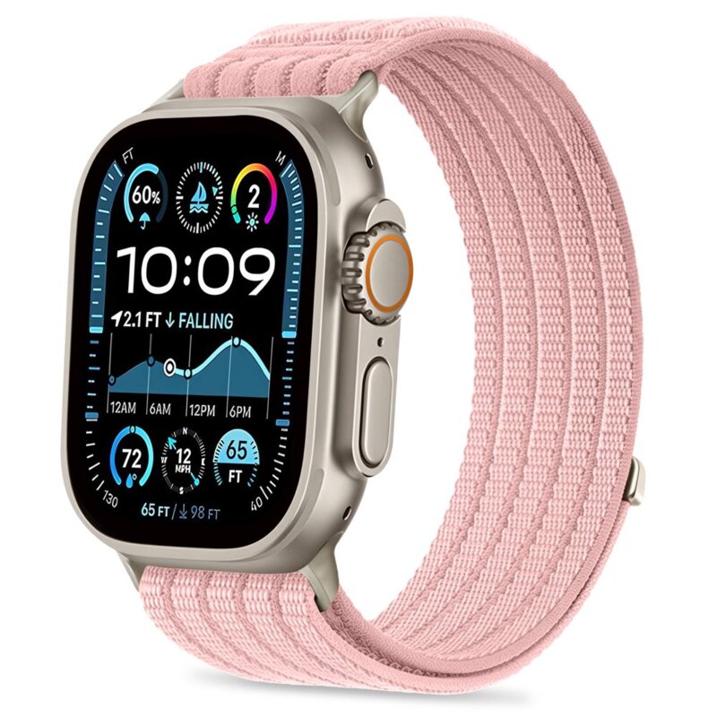 Pasek TECH-PROTECT Nylon Sport do Apple Watch 8/9/10/11/12/Se/Ultra do koperty 44/45/46/49 mm Różowy