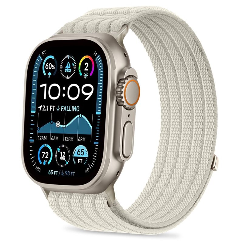 Pasek TECH-PROTECT Nylon Sport do Apple Watch 8/9/10/11/12/Se/Ultra do koperty 44/45/46/49 mm Beżowy