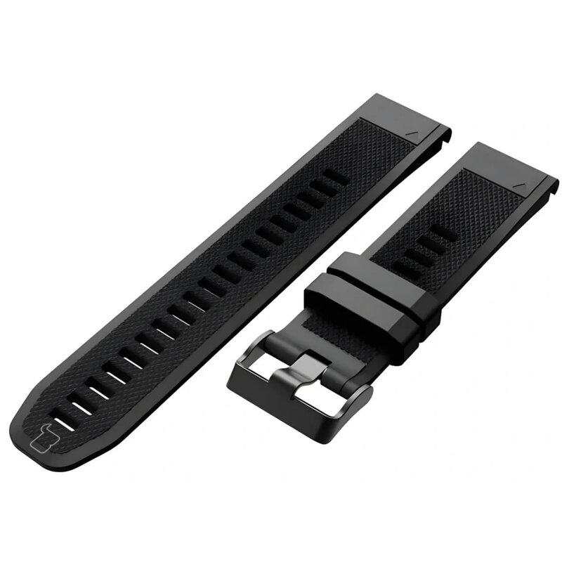 Pasek BIZON Silicone Plus do Garmin QuickFit do koperty 45/47 mm (szerokość paska 22mm) Czarny