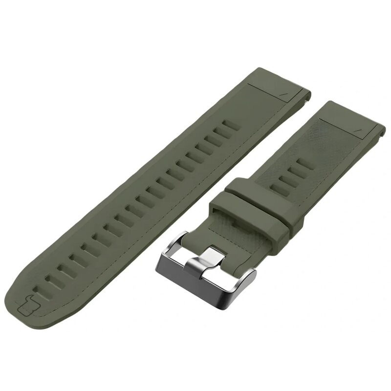 Pasek BIZON Silicone Plus do Garmin QuickFit do koperty 45/47 mm (szerokość paska 22mm) Ciemnozielony
